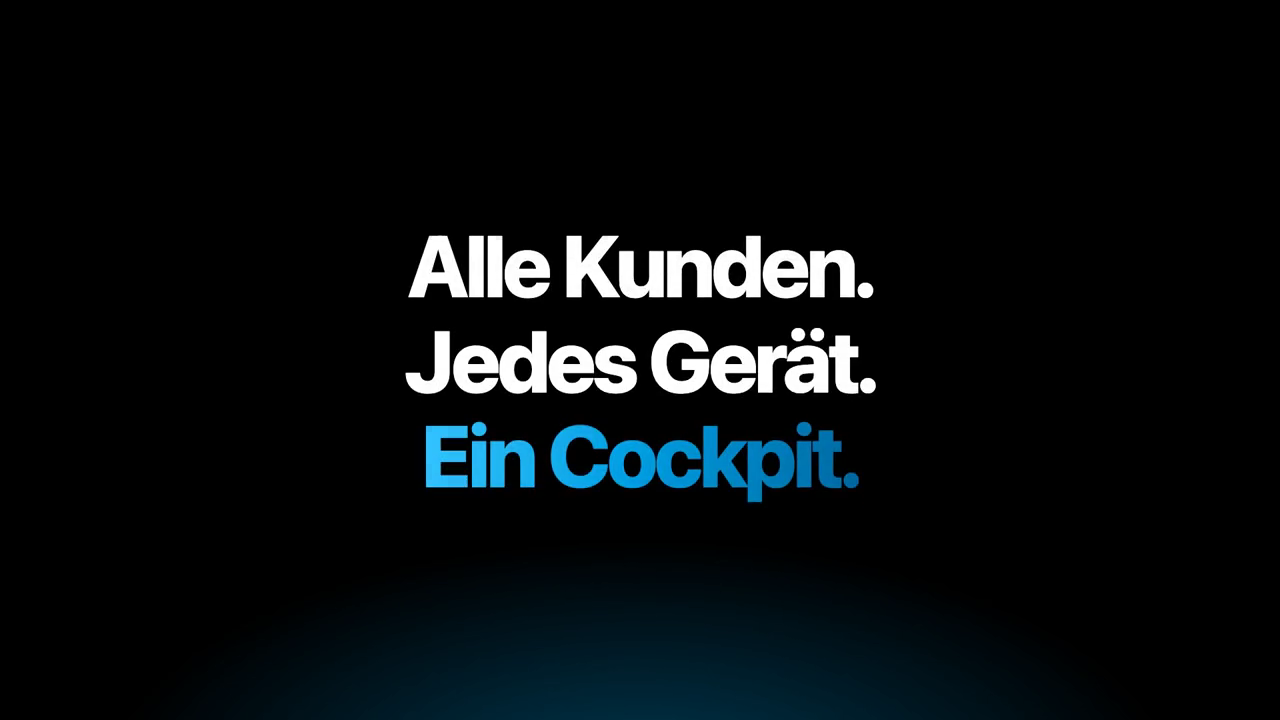Startbild des Imperia-Films: Alle Kunden. Jedes Gerät. Ein Cockpit.